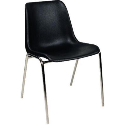 BMV, Stühle, Kunststoffschalenstuhl 4 Stück demontierte Schwarz Gestell verchromt BMV, Stühle, Kunststoffschalenstuhl 4 Stück demontierte Schwarz Gestell verchromt