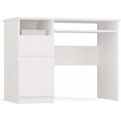 Topeshop Porto Schreibtisch - Links Schublade & Schrank - 51x98.5x75.5 cm - Weiß Topeshop Porto Schreibtisch - Links Schublade & Schrank - 51x98.5x75.5 cm - Weiß