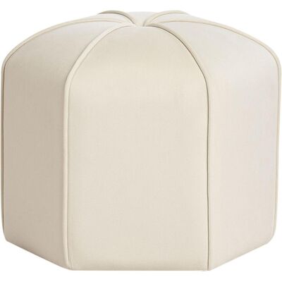 Beliani Wishek Velours Beiget Round Hocker - Pouf Beliani Wishek Velours Beiget Round Hocker - Pouf