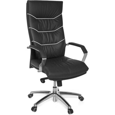 Amstyle Bürostuhl Echt-Leder schwarz - Verstellbarer Chefsessel Amstyle Bürostuhl Echt-Leder schwarz - Verstellbarer Chefsessel
