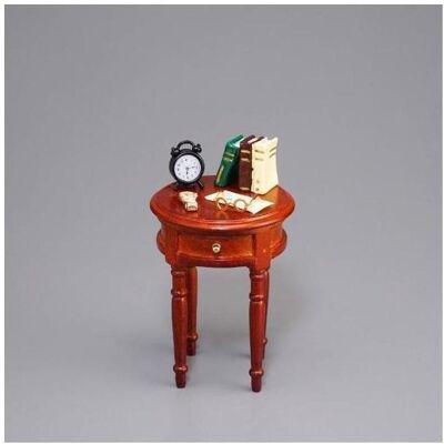 Reutter, Miniaturen, Herren Nachttisch mit Wecker, Brille und Büchern Reutter, Miniaturen, Herren Nachttisch mit Wecker, Brille und Büchern