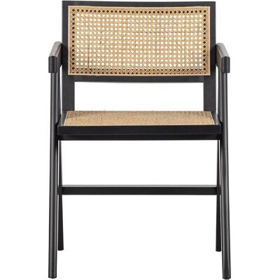 WOOOD Gunn Schwarzer Esszimmerstuhl - Kiefer & Rattan, Exquisit & Flexibel WOOOD Gunn Schwarzer Esszimmerstuhl - Kiefer & Rattan, Exquisit & Flexibel