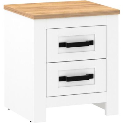 Home123, Nachttisch, Nachttisch TEOLO 9 weiss + Eiche (41 x 46 x 52 cm) Home123, Nachttisch, Nachttisch TEOLO 9 weiss + Eiche (41 x 46 x 52 cm)