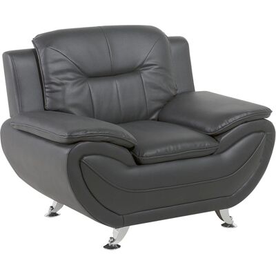 Beliani, Sessel, Sessel Kunstleder grau LEIRA Beliani, Sessel, Sessel Kunstleder grau LEIRA