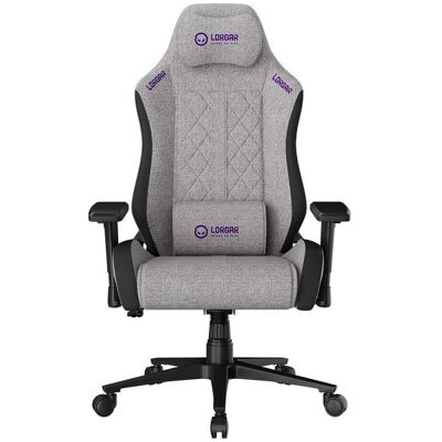Lorgar CHA41, Ergonomischer Gaming-Stuhl „Advanced“, hochwertiger fleckenabweisender Stoff, Grau, Gaming Stuhl, Violett, Grau Lorgar CHA41, Ergonomischer Gaming-Stuhl „Advanced“, hochwertiger fleckenabweisender Stoff, Grau, Gaming Stuhl, Violett, Grau