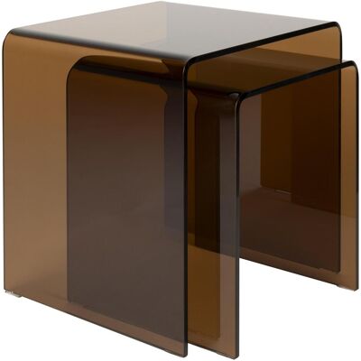 Dutchbone, Couchtisch + Beistelltisch, Side Table Vetro Set of 2 Brown (40 x 45 x 45 cm) Dutchbone, Couchtisch + Beistelltisch, Side Table Vetro Set of 2 Brown (40 x 45 x 45 cm)