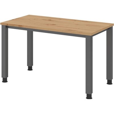 HAMMERBACHER - Rechteckiger Schreibtisch aus Asteiche mit grauem Gestell - Schreibtisch HAMMERBACHER - Rechteckiger Schreibtisch aus Asteiche mit grauem Gestell - Schreibtisch