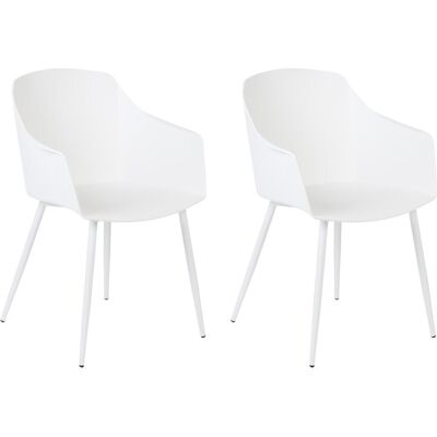 Beliani Weiße Minimalistische Esszimmerstühle Beliani Weiße Minimalistische Esszimmerstühle