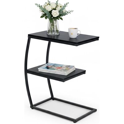 Relaxdays, Couchtisch + Beistelltisch, - Beistelltisch in C-Form mit 2 Ablagen, Schwarz, 58,5 x 47,5 x 25 cm (25 x 47.50 x 58.50 cm) Relaxdays, Couchtisch + Beistelltisch, - Beistelltisch in C-Form mit 2 Ablagen, Schwarz, 58,5 x 47,5 x 25 cm (25 x 47.50 x 58.50 cm)