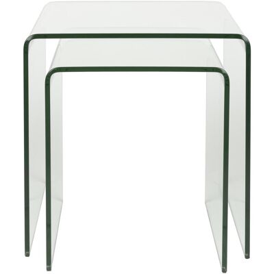 Dutchbone, Couchtisch + Beistelltisch, Side Table Vetro Set of 2 Transparant (40 x 45 x 45 cm) Dutchbone, Couchtisch + Beistelltisch, Side Table Vetro Set of 2 Transparant (40 x 45 x 45 cm)