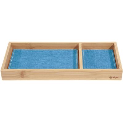 Sigel, Schreibtisch Accessoire, Zubehörablage Eyestyle, Bambus Natur, mit zwei Textileinlegern mit hochwertiger Leinenstruktur in de Sigel, Schreibtisch Accessoire, Zubehörablage Eyestyle, Bambus Natur, mit zwei Textileinlegern mit hochwertiger Leinenstruktur in de