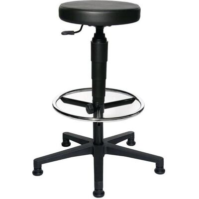 Topstar, Bürostuhl, Drehhocker mit Gleiter Kunstleder-Hochpolster schwarz Sitzhöhenverstellung 580-840 mm (58 - 84 cm) Topstar, Bürostuhl, Drehhocker mit Gleiter Kunstleder-Hochpolster schwarz Sitzhöhenverstellung 580-840 mm (58 - 84 cm)