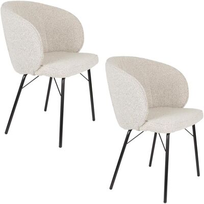 2x White Label Living, Stühle, Joa Chair Beige 2x White Label Living, Stühle, Joa Chair Beige