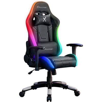 X Rocker Chaise de jeu eSports compacte RVB Agility JR Noire/Grise, Gaming Stuhl, Schwarz X Rocker Chaise de jeu eSports compacte RVB Agility JR Noire/Grise, Gaming Stuhl, Schwarz