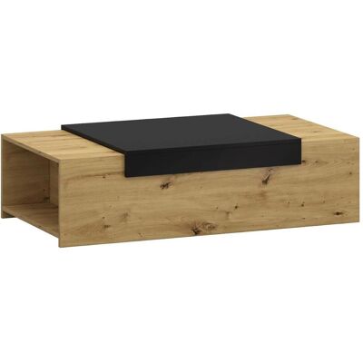 Home123, Couchtisch + Beistelltisch, Couchtisch GORITA 2 Eiche + Schwarz (110 x 60 x 31 cm) Home123, Couchtisch + Beistelltisch, Couchtisch GORITA 2 Eiche + Schwarz (110 x 60 x 31 cm)