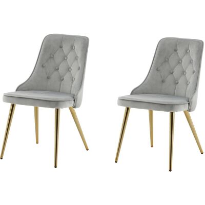 Venture Home Velvet Deluxe Stuhl - Grau Velours - Messing Venture Home Velvet Deluxe Stuhl - Grau Velours - Messing