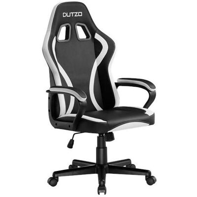 Dutzo DASH Junior Gamer Stol - Sort / Hvid - PU Lder - Op til 110 kg, Gaming Stuhl, Schwarz, Weiss Dutzo DASH Junior Gamer Stol - Sort / Hvid - PU Lder - Op til 110 kg, Gaming Stuhl, Schwarz, Weiss