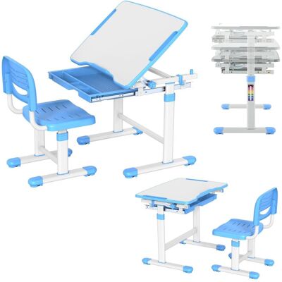 Mozo Mozos MOZOS DC-SET-BLUE biurko dziecięce krzesło z regulacją dla dzieci 2-12 lat, Gaming Stuhl, Blau Mozo Mozos MOZOS DC-SET-BLUE biurko dziecięce krzesło z regulacją dla dzieci 2-12 lat, Gaming Stuhl, Blau