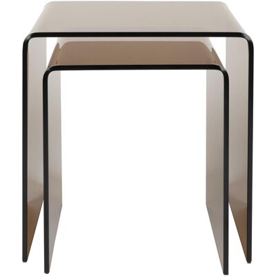 Dutchbone, Couchtisch + Beistelltisch, Side Table Vetro Set of 2 Brown (40 x 45 x 45 cm) Dutchbone, Couchtisch + Beistelltisch, Side Table Vetro Set of 2 Brown (40 x 45 x 45 cm)