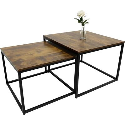 Relaxdays, Couchtisch + Beistelltisch, 2-tlg. Satztisch-Set (75 x 75 x 42 cm) Relaxdays, Couchtisch + Beistelltisch, 2-tlg. Satztisch-Set (75 x 75 x 42 cm)