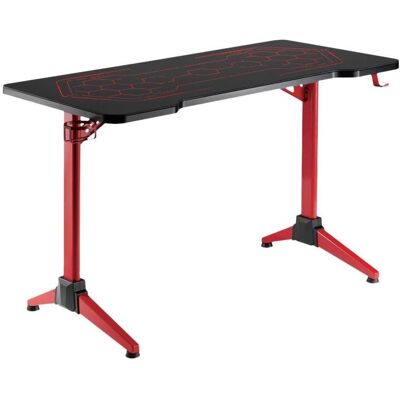 LogiLink Gaming-Schreibtisch mit Geo-Wabenmuster, Gaming Tisch, Schwarz, Rot LogiLink Gaming-Schreibtisch mit Geo-Wabenmuster, Gaming Tisch, Schwarz, Rot