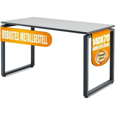 Mmx metal, Schreibtisch, Schreibtisch aus Metall, Hellgrau farbene Platte und schwarzes Gestell, Computertisch, ein (70 x 140 x 73 cm) Mmx metal, Schreibtisch, Schreibtisch aus Metall, Hellgrau farbene Platte und schwarzes Gestell, Computertisch, ein (70 x 140 x 73 cm)