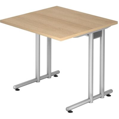 HAMMERBACHER FSC Eiche Schreibtisch - 80x80cm, Stahlgestell HAMMERBACHER FSC Eiche Schreibtisch - 80x80cm, Stahlgestell