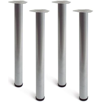 REI, Tischbeine + Tischgestell, Cylindrical table leg, model 4406, made of steel in aluminum color, ø60 x 710 mm, 4 units REI, Tischbeine + Tischgestell, Cylindrical table leg, model 4406, made of steel in aluminum color, ø60 x 710 mm, 4 units