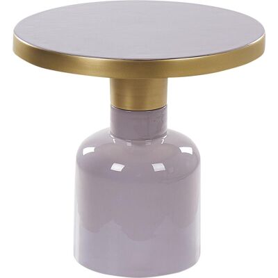 Beliani Lila Metall Beistelltisch - Modern Ovaler Kaffeetisch Beliani Lila Metall Beistelltisch - Modern Ovaler Kaffeetisch