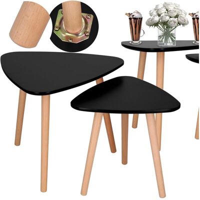 Couchtisch + Beistelltisch, A set of coffee tables Springos, brown/black (54 x 54 x 45 cm) Couchtisch + Beistelltisch, A set of coffee tables Springos, brown/black (54 x 54 x 45 cm)