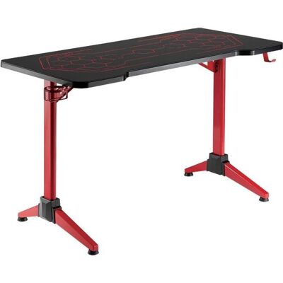 LogiLink Gaming-Schreibtisch mit Geo-Wabenmuster, Gaming Tisch, Schwarz, Rot LogiLink Gaming-Schreibtisch mit Geo-Wabenmuster, Gaming Tisch, Schwarz, Rot