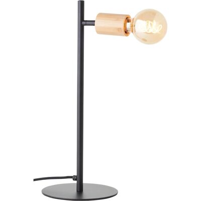 BRILLIANT Tiffany Tischleuchte - Verstellbar, Schwarz Matt, Naturholz BRILLIANT Tiffany Tischleuchte - Verstellbar, Schwarz Matt, Naturholz