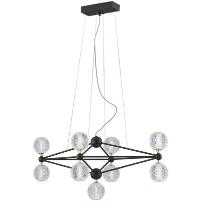 Nova Luce, Pendelleuchte, BELINDA LED Pendelleuchte Schwarz 42W Warmweiss 83x46x120cm dimmbar 9695300 Nova Luce, Pendelleuchte, BELINDA LED Pendelleuchte Schwarz 42W Warmweiss 83x46x120cm dimmbar 9695300