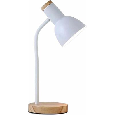EDM 32015 Weiß Naturholz Stahl Schreibtischlampe - Schreibtischleuchte EDM 32015 Weiß Naturholz Stahl Schreibtischlampe - Schreibtischleuchte
