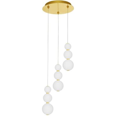 NOVA LUCE FLEA LED Pendelleuchte Gold & Weiß - Hängeleuchte NOVA LUCE FLEA LED Pendelleuchte Gold & Weiß - Hängeleuchte