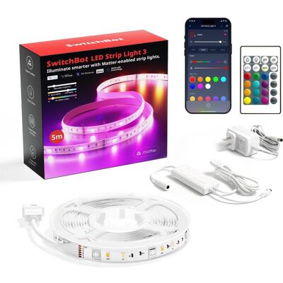 SwitchBot, LED Streifen, LED Strip Light 3 (Kaltweiss, RGB, Warmweiss, Weiss, 500 cm, Indoor) SwitchBot, LED Streifen, LED Strip Light 3 (Kaltweiss, RGB, Warmweiss, Weiss, 500 cm, Indoor)