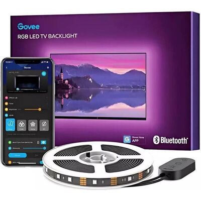 Govee RGB TV-Hintergrundbeleuchtung - 3m - Bluetooth - 10W Govee RGB TV-Hintergrundbeleuchtung - 3m - Bluetooth - 10W
