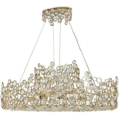Elstead Lighting, Pendelleuchte, Anya Hängeleuchte E14 10-fach Blattsilber (E14) Elstead Lighting, Pendelleuchte, Anya Hängeleuchte E14 10-fach Blattsilber (E14)
