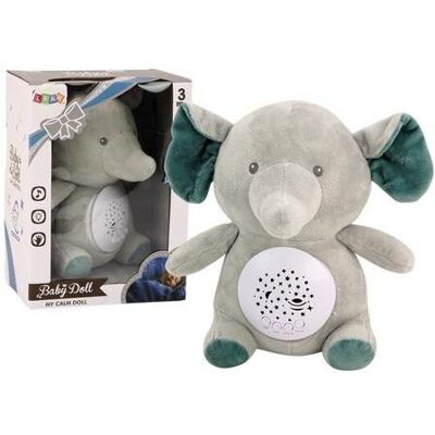 Lean Toys, Nachtlicht, Teddybär Elefant bringt den grauen Sternenprojektor zum Schlafen Lean Toys, Nachtlicht, Teddybär Elefant bringt den grauen Sternenprojektor zum Schlafen