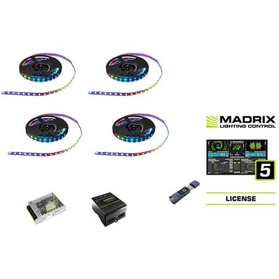 EuroLite LED Streifen, Set 4x LED Pixel Strip RGB 5m inkl (RGB, 500 cm, Indoor) EuroLite LED Streifen, Set 4x LED Pixel Strip RGB 5m inkl (RGB, 500 cm, Indoor)