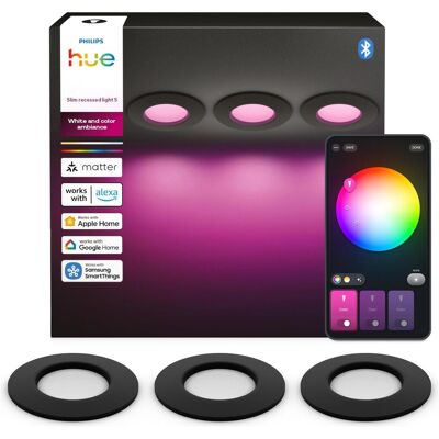 Philips Hue, Einbauleuchte, Slim Downlight LED Einbauleuchte, App- & Sprachsteuerung (GU10, Aluminiumdruckguss, Polycarbonat) Philips Hue, Einbauleuchte, Slim Downlight LED Einbauleuchte, App- & Sprachsteuerung (GU10, Aluminiumdruckguss, Polycarbonat)