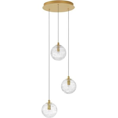 Nova Luce, Pendelleuchte, COEN Pendelleuchte G9 3-fach Gold 180x25cm dimmbar 9006043 (G9) Nova Luce, Pendelleuchte, COEN Pendelleuchte G9 3-fach Gold 180x25cm dimmbar 9006043 (G9)
