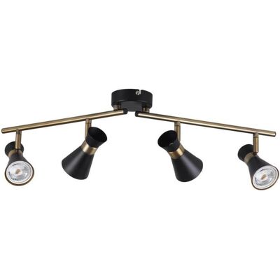 Kanlux MILENO EL-4I B-AG LED-Deckenleuchte - GU10, 4x35W, indoor, schwarz/gold Kanlux MILENO EL-4I B-AG LED-Deckenleuchte - GU10, 4x35W, indoor, schwarz/gold