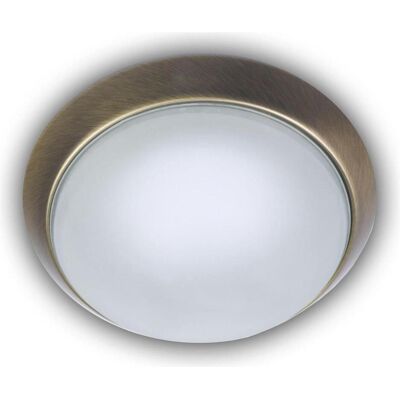 Niermann Stand By, Deckenleuchte, Niermann 2x E27 Deckenleuchte satiniert Glas Klarrand, Altmessing, 40cm, HF Sensor, Made in Germany (E27) Niermann Stand By, Deckenleuchte, Niermann 2x E27 Deckenleuchte satiniert Glas Klarrand, Altmessing, 40cm, HF Sensor, Made in Germany (E27)