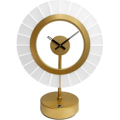 Nextime, Tischlampe, Tischleuchte mit Uhr Ting, Champagnergold/Schwarz, dimmbar Nextime, Tischlampe, Tischleuchte mit Uhr Ting, Champagnergold/Schwarz, dimmbar