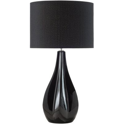 Beliani, Tischlampe, Lampka Tischlampe, Nachtporzellan schwarz SANTEE (E27) Beliani, Tischlampe, Lampka Tischlampe, Nachtporzellan schwarz SANTEE (E27)