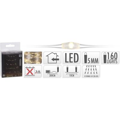 Nedis, Lichterkette, Weihnachtsbeleuchtung Innen 160 LED warm weiss (2.20 m) Nedis, Lichterkette, Weihnachtsbeleuchtung Innen 160 LED warm weiss (2.20 m)