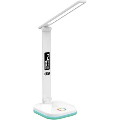 Platinet, Tischlampe, PDL711RGBW dimmbare Tisch-LED-Lampe, kabelloses Laden, Uhrenfunktion, weiss (300 lm) Platinet, Tischlampe, PDL711RGBW dimmbare Tisch-LED-Lampe, kabelloses Laden, Uhrenfunktion, weiss (300 lm)
