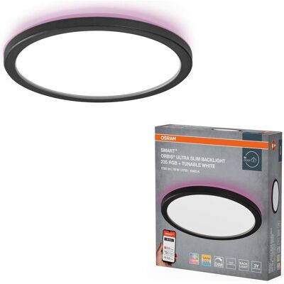 Osram, Deckenleuchte, SMART+ ORBIS Ultra Slim Backlight Black 235mm RGB + TW (1070 lm) Osram, Deckenleuchte, SMART+ ORBIS Ultra Slim Backlight Black 235mm RGB + TW (1070 lm)