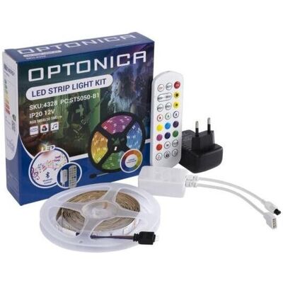 Optonica, LED Streifen, Strip, RGB 4328, 12 V, 30 LEDs, EEK: F, 12 W, 1200 lm, mit Fernbedienung, App, 5 m (RGB, 500 cm, Indoor) Optonica, LED Streifen, Strip, RGB 4328, 12 V, 30 LEDs, EEK: F, 12 W, 1200 lm, mit Fernbedienung, App, 5 m (RGB, 500 cm, Indoor)